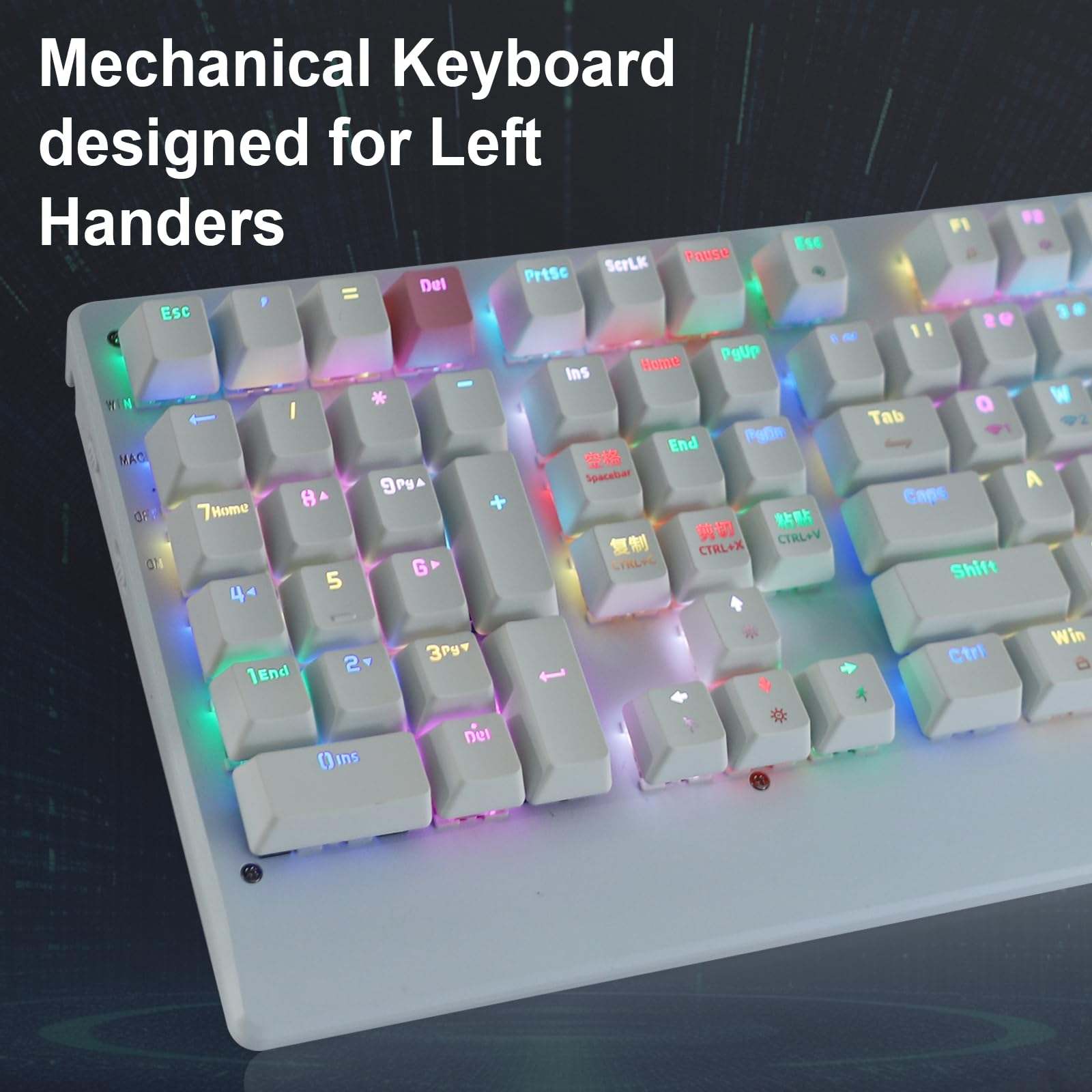 Amazon | Neepoolock ZY-2218 左利き用 RGB メカニカルキーボード